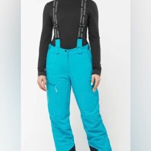 Salomon Yellow Ski Pants with Black Suspenders